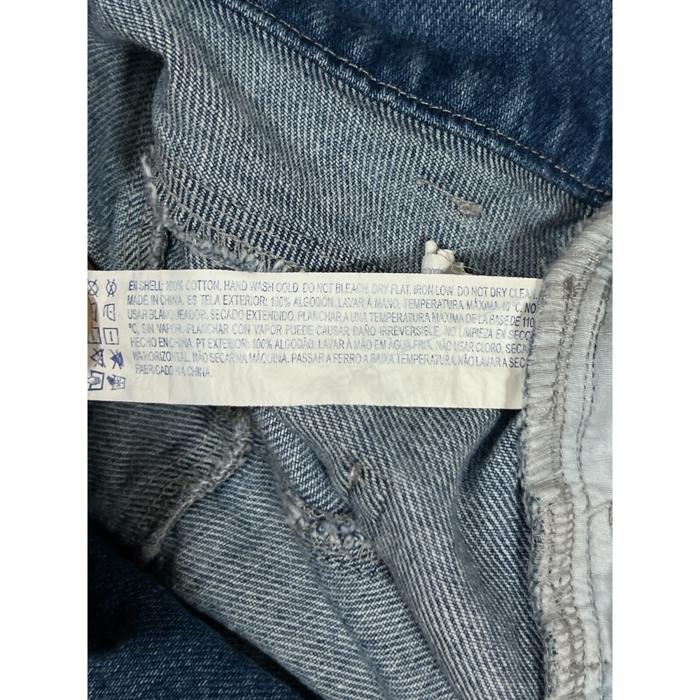Forever 21 High Waist Denim Jean Shorts Womens Size‎ 30 Raw Hem Blue - Picture 4 of 5